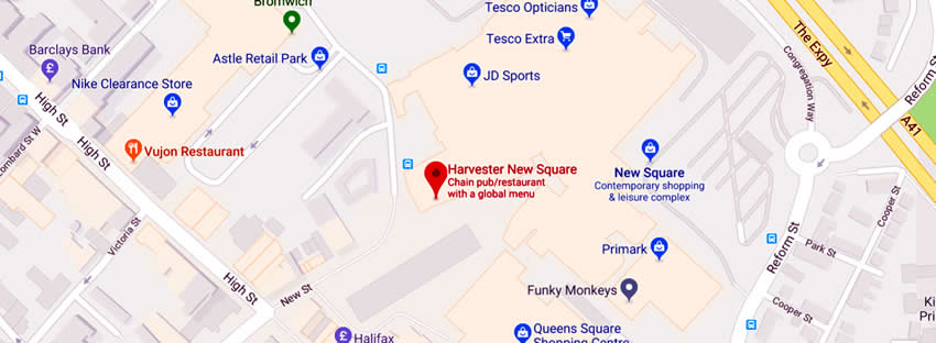 Harvester	New Street, West Bromwich, B70 8SW
