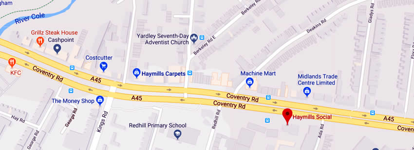 Hay Mills Social Club	1191 Coventry Road, Yardley, B25 8DF