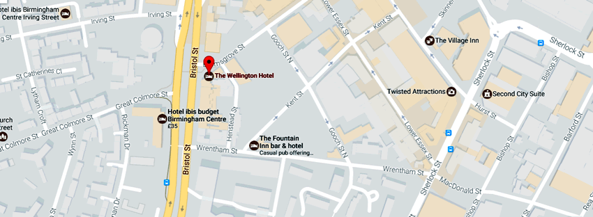 Wellington Hotel	72 Bristol Street, Birmingham, B5 7AH