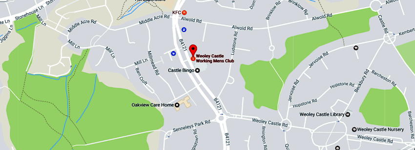 Weoley Castle Working Mans Club	158 Barnes Hill, Weoley Castle, B29 5TY